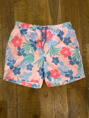 Southern Proper Pink Floral Swim Trunks